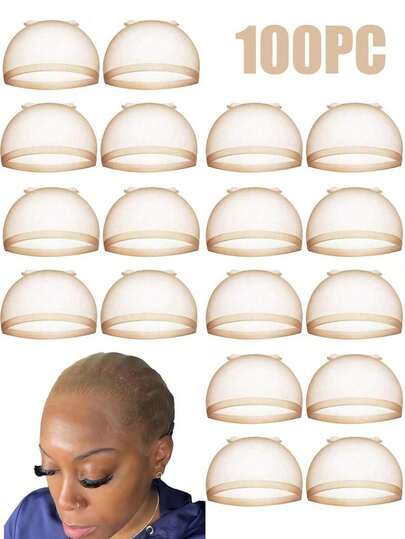 Transparent HD Wig Cap For Women, Stretchy Nylon Wig Cap, Invisible Ultra-Thin Stretchy Stocking Caps For Lace Front Wigs(10/15/20/30/50/100 PC)