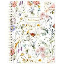 Spiral Notebook - Notebooks With Back Pocket 5.7" * 8.2" Journal Notebook With Thick Paper And Back Pocket 160 Pages College Ruled Notebook/Journal With Twin-Wire Binding Journals For Women - Floral - trắng2 - Xem 2