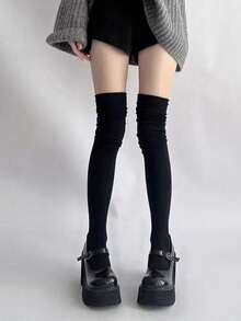 3 Pairs Women's Over-The-Knee Socks, Thigh High Socks Suitable For Boots, Mixed Style Over-The-Knee Socks, Random Delivery, Autumn/Winter, Y2K - Multicolor - View 5