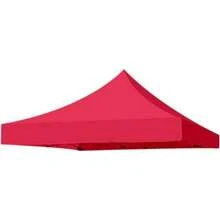 Repuesto De Lona para Toldo sin Paredes Tamao Exterior 3x3m Interior 2.92x2.92m Impermeable Proteccin Plegable Acero Lona Impermeable Jardn Casa Exterior Facil Armado Y Transporte Blanca - Rojo con UV Protección - Ver 2