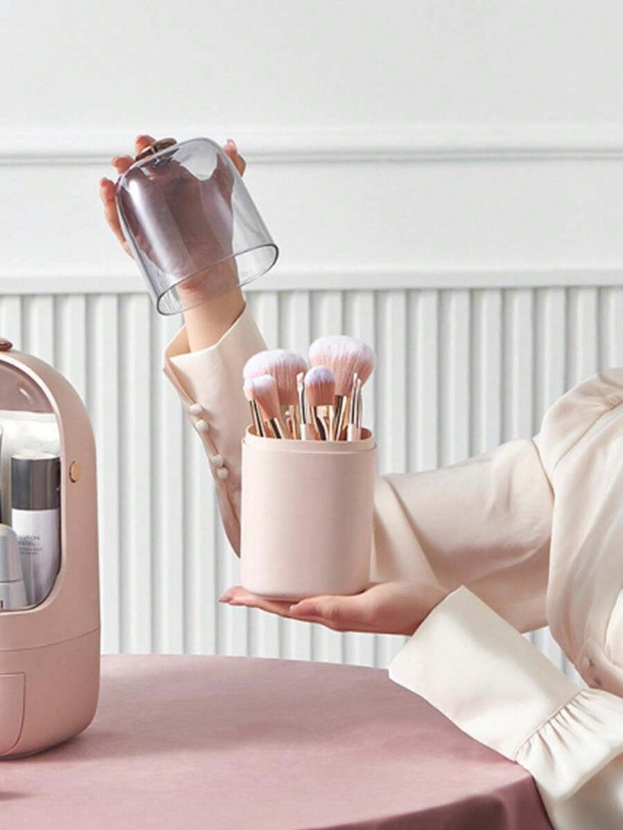 1 pezzo Scatola di stoccaggio per pennelli trucco di lusso, trasparente e anti-polvere, organizer cosmetici, colore casuale, regalo per donna, regalo di Natale, idea regalo per donna