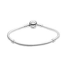 PANDORA Pandora Dazzling Heart-Shaped Chain Snake Bracelet Basic DIY Snake Bone Bracelet Couple Basic Bracelet 925 Silver Girlfriend Gift Birthday Gift Christmas Gift Mother's Day Gift - Silver - View 5