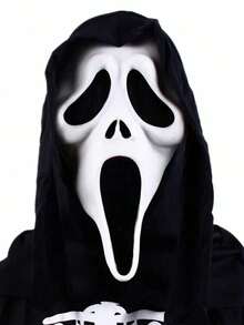 1 Peça Máscara de Fantasma Masculina, Máscara de Filme de Terror, Acessório de Fantasia de Terror Grito de Halloween (Tamanho Único), Preta