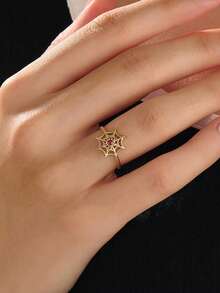 1 pieza Anillo de plata de ley 925 con diseño de telaraña de estilo gótico y circonita cúbica, anillo de plata creativo adecuado para uso diario de mujeres, fiestas, San Valentín, regalo de cumpleaños, estilo Ins, joyería de aniversario