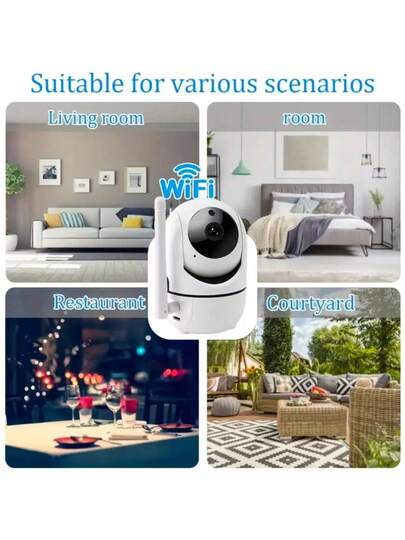 1/2/ 1080P Wireless Security Camera, 2.4G WiFi, Night Vision, Two Way Audio, 355° Panoramic View, Home, Baby Room, Elderly USB Powered, Indoor/Outdoor Surveillance Camera view 6