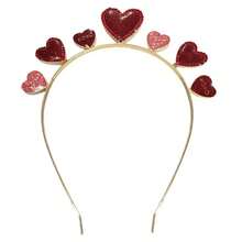 Cerchietto con cuori dorati glitterati, decorazione a cuori rossi e rosa XOXO, accessorio per capelli dolce per feste di San Valentino, bellezza, cerchietto per capelli - Multicolore - Visualizzare 7
