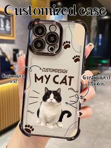 1pc Customized Pet Dog Photo & Name Printed Phone Case, High-Definition UV Printing With Paw Print, Lens Protection, Compatible With IPhone, Redmi, OPPO, Honor, Infinix, Suitable For Gifts And Daily Use