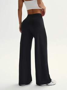 Women'S Casual Solid Color Wide Leg Sweatpants, Autumn/Winter Tights