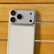 Shiny Diamond Camera Lens Protector Film For IPhone 17 Pro Max/17 Pro/17 Air/17/16/15/14/13, Silver Diamond Shiny Outer Shell, 9H Hardness Scratch-Resistant PC Material, Bubble-Free Adhesive, High-Definition Transparent, Clear Photos, Fashionable For Women - Silver - View 5