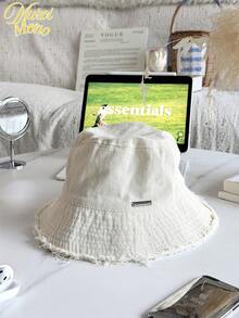 <Effortless Chic, Everyday Shade>, 1pc Fashion Wide Brim Small Face Sun Hat For Women, Spring/Summer New UV Protection Travel Casual Versatile Bucket Hat, Can Also Wear In Autumn/Winter As Boho Panama Hat - Basin Hat - View 4