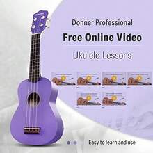 Soprano Ukulele Beginner With Online Lesson Bag Strap String Tuner Pick Cloth,  21 Inch Matte Bundle Kit  Series-Green - Violet - View 4