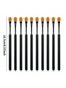 5/10 piezas Pinceles de maquillaje planos y redondos ultra planos, pinceles de maquillaje planos, pinceles de cejas, pinceles planos para labios y correctores, juego de pinceles de maquillaje multifuncionales de fibra sintética para aplicar, mezclar y pulir base, corrector, rubor, contorno y polvos.