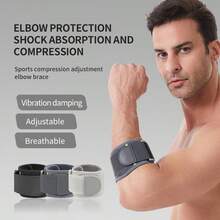 ZKBBO 1pc Adjustable Elbow Support Brace With Compression Fit And Stability Straps, Suitable For Tennis, Tendon/Ligament Support, Breathable Physical Guard - Multicolor - View 3