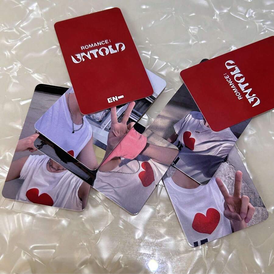 1set/7pcs Kpop Album ROMANCE UNTOLD | Double Sides Printing Coated LOMO Card HeeSeung Jake JungWon Jay Fans Collection Gift