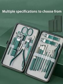 Juego de manicura profesional con cortaúñas - Kit de herramientas de belleza de acero inoxidable para mujeres, adecuado para viajes o uso en el hogar - Multicolor - Ver 2