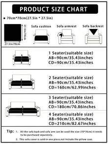 1pc Rabbit Fur Sofa Cushion Cover, Tie-Dye Striped, Thick & Warm For Winter, Anti-Slip & Anti-Scratch Sofa Protector, Ins Style