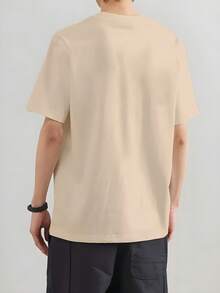 Men's Beaches Short Sleeve 100% Pure Cotton 200 Grams Weight Men's Clothing Outdoor Sports Sweaters Fashion Casual Gym Gifts For Men Father's Day Beach Lightweight And Breathable Popular Print - 卡其色 - 查看 3