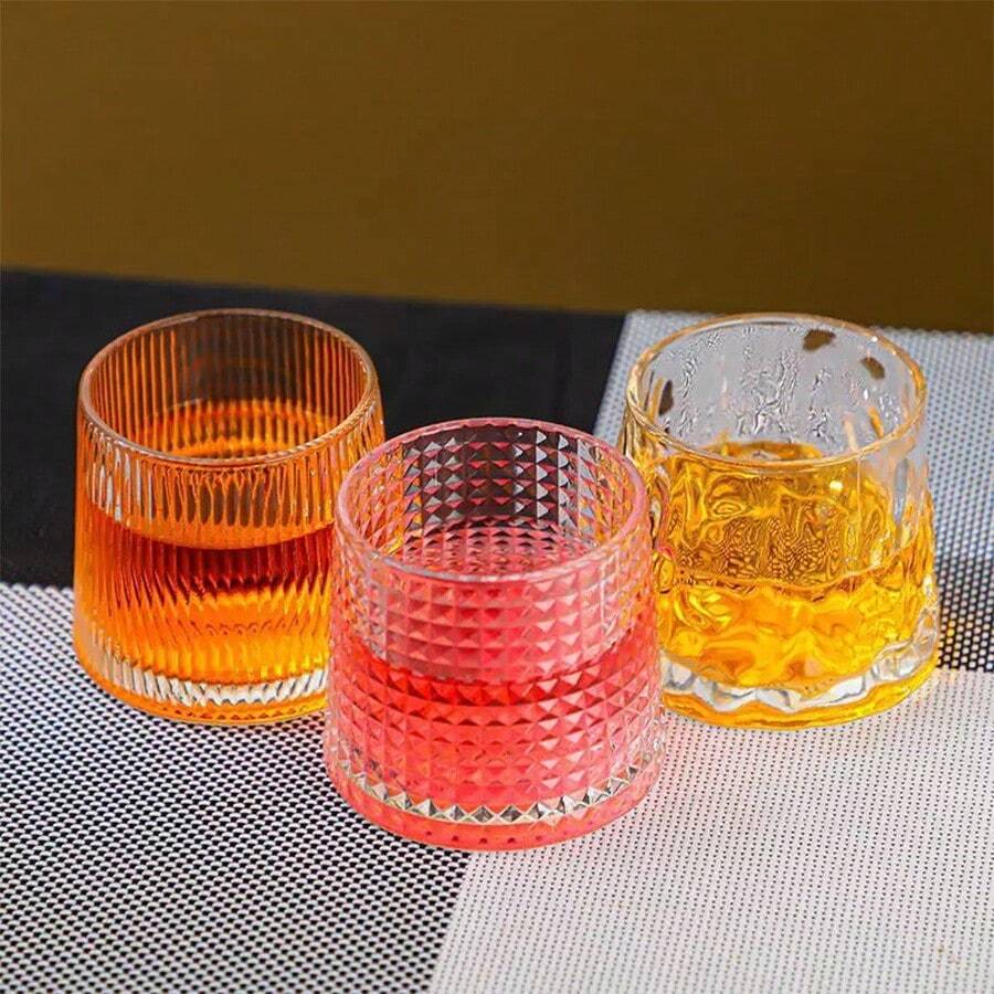 Trending Twist Glass Cup, Asymmetrical Whiskey Wine Glass, Transparent Creative Glass Cup, High-Quality Drinking Water/Coffee Cup, Home Use - Multicolor - View 1