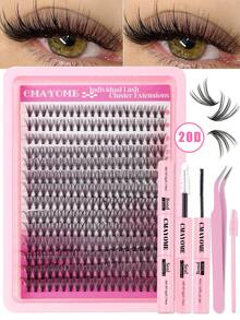 Kẹp mi dày 12-18mm Kẹp mi cụm 10D- 100D 240 cụm D Curl Volume Kẹp mi 3D tự nhiên Kẹp mi từng cụm dày Mi nối D Curl Cluster Bộ mi giả đa năng Bao gồm keo dán mi & keo dán mi, nhíp mi giả và cọ mi giả Tự trang điểm tại nhà, đi lễ hội hoặc khi di chuyển. - Hồng - Xem 4