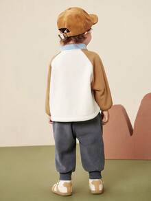 mini bala Kids Anti-Static Fleece Two Pieces Set Soft Cozy Warm Long Sleeve Top And Pants - Shaka - View 4