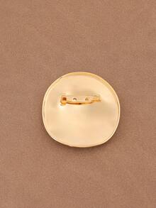 1 pezzo Spilla asimmetrica di colore oro/argento in acciaio inossidabile, spilla da bavero geometrica irregolare ovale, adatta per l'uso quotidiano delle donne