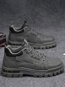 四季新款秋冬男鞋，舒适运动鞋，休闲一脚蹬鞋，百搭时尚运动鞋，旅行鞋，系带户外鞋。此款鞋码偏小，建议选购大一码。 - 灰色 - 查看 9