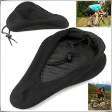 Bike Seat Cushion - Soft And Thickened Gel Bicycle Saddle Pad Enhances Riding Comfort, Suitable For Road And Mountain Bikes. Bike Seat Cover - Cycling Accessories Featuring Sponge Bike Seat Cushion With Center Groove Ventilation Design.