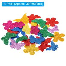 Foam Stickers, EVA Self Adhesive Glitters Foam Shape Sticker Craft Supplies For Scrapbook Card DIY Making Home Decor - 蝴蝶花120朵 - 查看 2