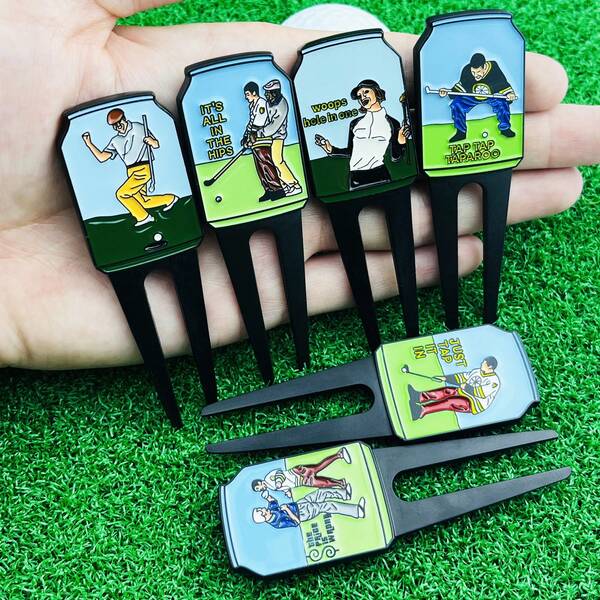 Golf Pitchgabel Grünmarkierer Outdoor Sport Golf Zubehör, Metall, langanhaltend, lackiert, Geschenkidee für Golfer