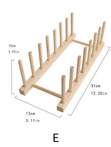 1pc Natural Wood Color Draining Rack, Creative Wooden Dish Drying Rack, Kitchen Supplies Display Shelf, Bookshelf, Multi-Purpose Solid Wood Storage Rack