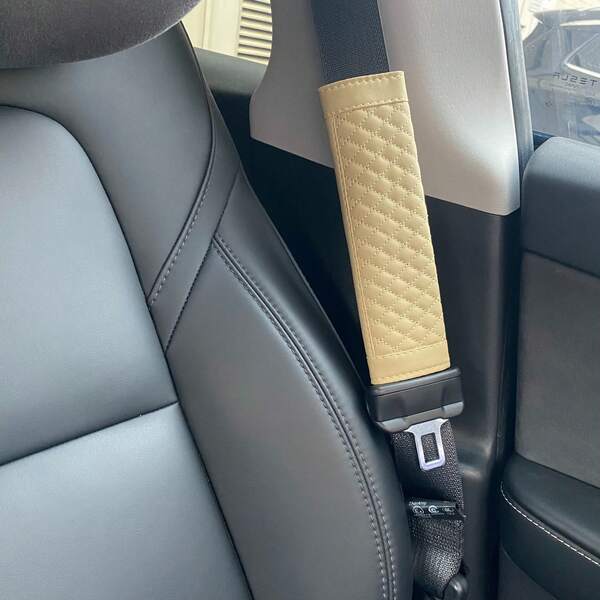 1 Pc Auto Shoulder Guard PU Leather Seat Belt Guard Gm Fashion Car Seat Belt Artificial PU Leather Car Seat Strap Pad Pad Cover Car Seat Belt Protector