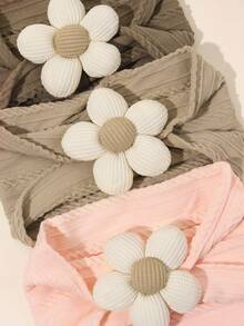 3pcs Baby Flower Headbands Brown Khaki Baby Girls Elastic Nylon Headbands Soft Hairbands For Newborn Infant Toddler Kids Pink Stretchy Hair Bands Fall Winter Daily Head Wrap Kids Baby Hair Accessories