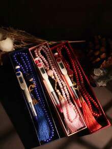 1pc Rosary Counter Set - High-End Packaged Counting Ring, Bracelet With Counter, Counter, Electronic Manual Button Counter, Compact Portable Ring Counter, Thumb Press Counter - Multicolor - View 6