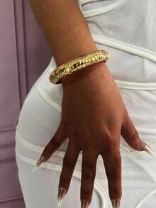 1 件袖口手镯、金手镯、宽手镯、粗手镯、手镯套装、宽手镯、女士手镯、送给她的礼物