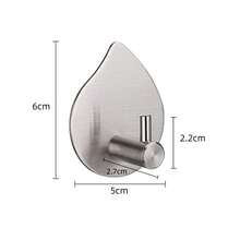 4 Edelstahlhaken – geeignet für selbstklebende Wände in Bad und Küche – stabile, stanzfreie Kleider- und Huthaken aus Metall hinter Türen.