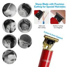 LARGNER 4 合 1 红色理发美容套装专业理发器和剃须刀套装男士无线胡须修剪，可充电理发器套装男士电动剃须刀适合圣诞节礼物、万圣节、新年圣诞礼物