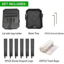 Collapsible Trash Bag Holder With Reinforced And Bonus Inner Storage Compartment, Portable Trash Can, Outdoor Waste Bin With 20 Bags Included Camping, RV, Picnic, And Home Use