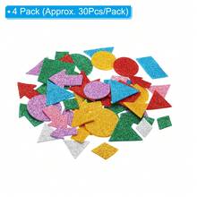 Foam Stickers, EVA Self Adhesive Glitters Foam Shape Sticker Craft Supplies For Scrapbook Card DIY Making Home Decor - 幾何風格120Pcs - 查看 2