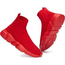Women's Slip-On Tennis Walking Sneakers, Lightweight Breathable Comfort Gym And Work, Stylish Trainers, 2025 - 056all 紅色 - 查看 8