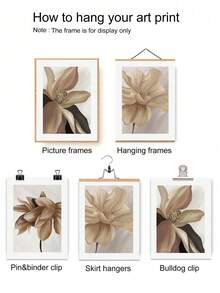 3pcs Unframed Canvas Neutral Wall Prints, Botanical Wall Prints, Nature Wall Prints, Beige, Brown, Autumn Room Wall Decor Art - Multicolor - View 10