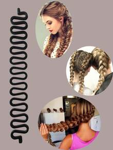 4件套优雅美发造型工具套装，适合女性使用，包含弹力发圈、法式编发器、鱼骨马尾扭辫器、DIY发型设计工具、编发环工具，适用于日常、休闲、运动、派对、通勤、度假、化妆、伴娘、婚礼等各种场合，是母亲节、毕业季、圣诞节、新年等节日的理想礼物，也是理发店美容旅行必备的护发产品、护发用品和发饰。 - 多樣化 - 查看 6