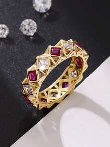 خاتم زفاف للنساء من الزركونيا المكعبة عالية الجودة والمرصع بالشرارات - هدية مثالية للمجوهرات - للذكرى السنوية، الخطوبة، خاتم الزفاف - هدية عيد الميلاد، عيد الحب