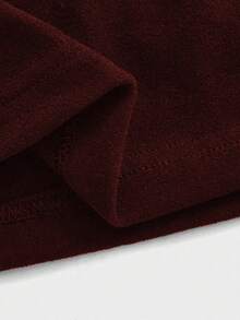 优雅休闲修身保暖高领长袖针织连衣裙 春季 - 酒紅色 - 查看 6