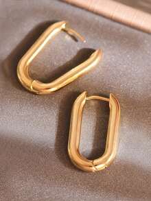 1 par de pendientes cuadrados de moda, pendientes de aro geométricos minimalistas y delicados, diseño elegante y de alta gama, adecuados para uso diario, reuniones, fiestas, citas y actividades al aire libre de las mujeres