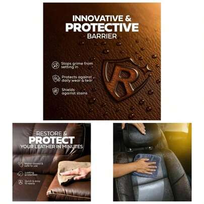 Ultimate Leather Care Kit - 250ml Leather Cleaner Conditioner - Includes 2x Microfibre Cloths Sponge - Sofa, Car Upholstery Cleaner - Furniture Chair