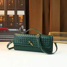 Bolso de mano de noche tejido de moda, bolso de hombro cruzado de gran capacidad para mujer, bolso baguette - Multicolor - Ver 6