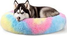 20in Calming Donut Washable Round Fluffy Pet Bed For Indoor Small And Medium Dogs And Cats (Light Grey) - Cầu vồng - Xem 13