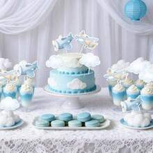 D36Pcs Airplane Cupcake Toppers Airplane Birthday Decorations Blue Plane Cloud Cake Decorations For Boys Girls Plane Aviation Themed Birthday Baby Shower Bridal Shower Wedding Party Plies - như hình ảnh - Xem 3
