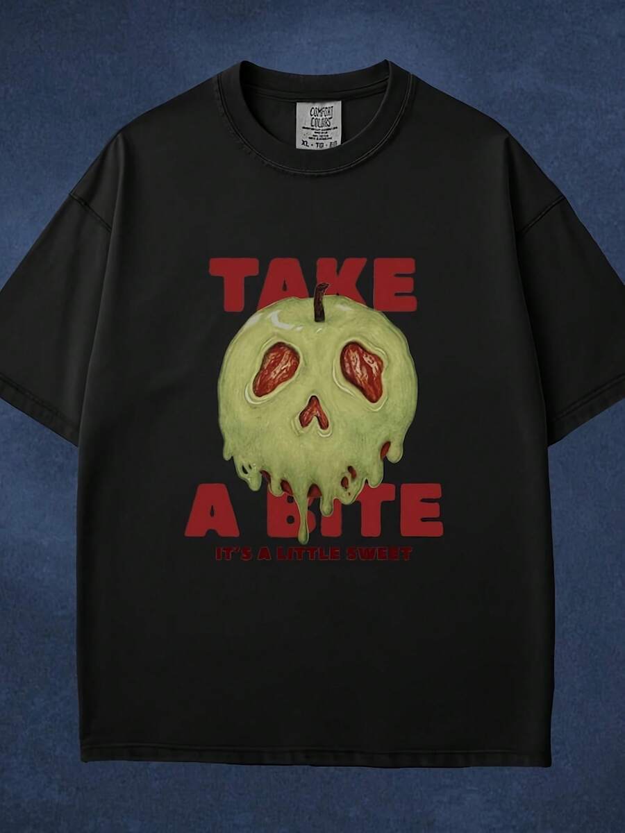 Poison Apple T-Shirt, Halloween Streetwear Aesthetic, Gothic Punk Y2K Tee, Cool Vintage R T-Shirt Gift, Uni T-Shirt - 款式7 - 查看 1