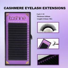 Lashine 16 Reihen C D L LC LD LU Curl Kunstmink Wimpern, 0,05 mm Einzelwimpern, natürlich minkähnlich, russischer Volumen-Stil, geeignet für Make-up Wimpern - Schwarz - Übersicht 4